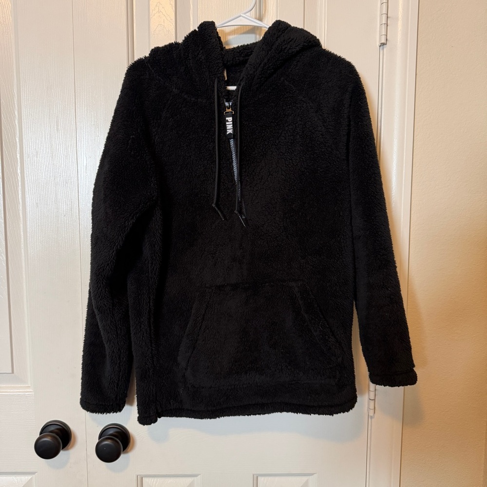 PINK VS Cozy Black Sherpa Hoodie